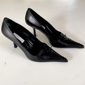 Barney’s New York Co-op Pointed Lace Up Toe Heels